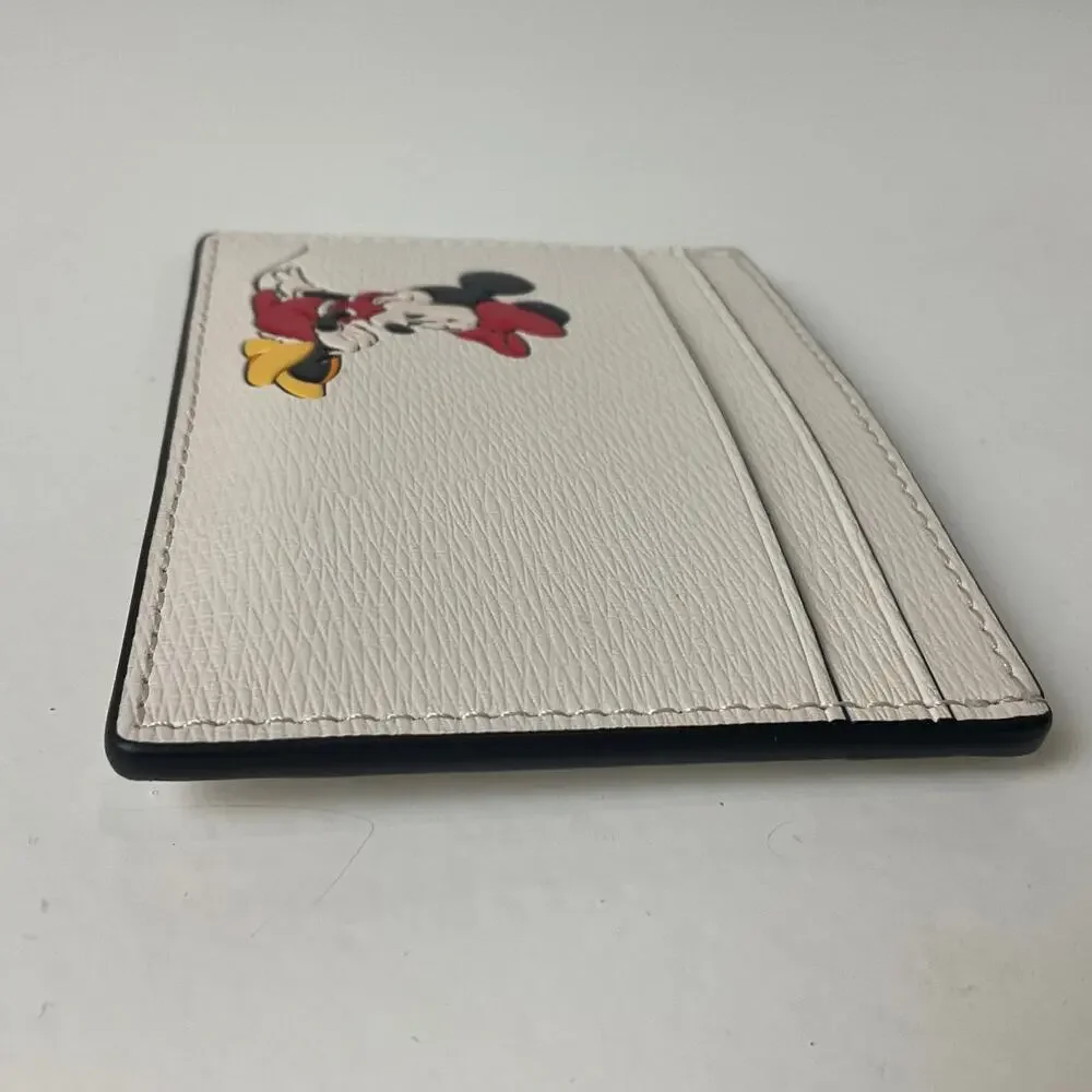 Disney X Kate Spade Card Holder Minnie Mouse Textured Leather Cream 4" x 3" - Picture 7 of 11